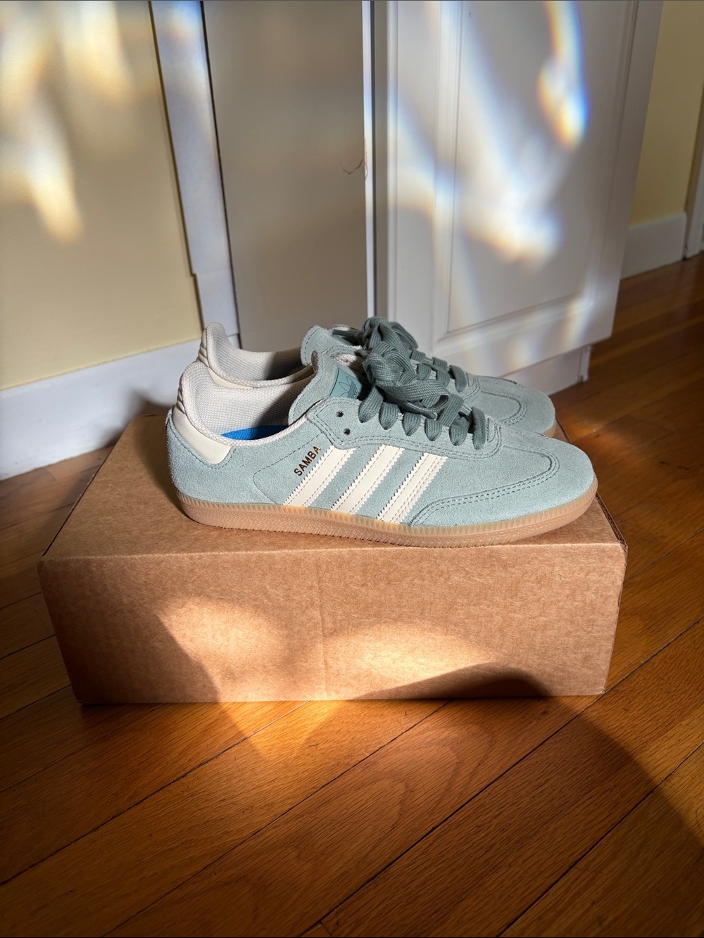 Sage/Teal Green Adidas Sambas